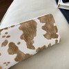 Retro cow print women's wallet multi-card slot wallet women's long wallet ID bag bank card card bag khaki white