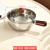 Dinner General stainless steel instant noodle bowl with lid, large size with wooden handle, Korean style home dormitory student rice bowl instant bowl