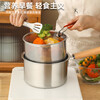 Stainless steel thickened frying pan, food grade food supplement pot, milk pot, noodle cooking pot, household soup pot with frying basket and strainer, deep frying pot + frying basket + lid + food clip, extra thick quality model - 18cm