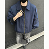 POUM American bomber jacket men's winter velvet thickened warm baseball uniform 26185M Navy M