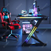 Xin Yizhu upgraded S3 titanium halberd gaming desk desktop computer desk solid wood home desk can be equipped with mechanical arm carbon fiber game table S3 black carbon fiber legless lamp 120*73*74cm two-segment board