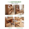 Wooden house record solid wood dining table folding telescopic household small household invisible dining table and sideboard all-in-one multi-functional variable table folding dining table + upper cabinet-log color installation included