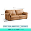 Lin's home small apartment brown leather sofa living room antique style 2025 new first layer cowhide furniture PS725