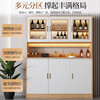 Home wine cabinet sideboard living room against the wall modern simple high cabinet storage tea storage multi-functional cabinet hot sale in store 3 doors * oak color 100CM assembly - self-installation - with installation tools