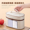 DONGRAN insulation bag thickened aluminum foil rectangular round large-capacity lunch box bag student office worker portable lunch bag with rice off-white oval heightening