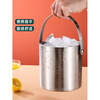 Fat Donglai's same ice storage bucket Internet celebrity 304 stainless steel ice bucket ice bucket bar commercial household small ice silver 304 stainless steel double-layer ice bucket 1.6L + clip