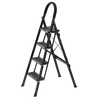 Magnesium midoli folding ladder aluminum alloy ladder multifunctional ladder climbing ladder straight ladder black 4 steps 1.4 meters