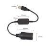 He Jiangong black thickened copper wire 5V to 12V driving recorder boost power supply USB to cigarette lighter adapter cable black