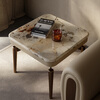 TAZA side table, light luxury marble corner table, villa large flat art side table, living room designer small coffee table, contact the designer, whole house matching and customization