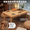 Solid wood small table bay window foldable table kang table household tatami coffee table bed table eating low table computer table pine model folding bay window table log color 60*40