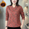 2025 autumn and winter thickened velvet bottoming shirt for women new high-end rich woman's top women's thickened velvet warm clothing red L recommended 95-110 catties