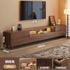 Qiaogujiang solid wood TV cabinet coffee table combination living room light luxury all-in-one wall-mounted 2026 new small apartment retractable TV cabinet Walnut TV cabinet 2.0M__ thickened plate (ten-year warranty)