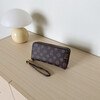 New double zipper multi-layer women's long wallet large capacity card holder ID bag ID bag bank card coffee color