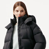 Tambor puff down jacket women's short removable hood autumn and winter warm jacket 25 years new 5530520D black 165