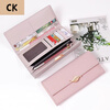 CHLING KAYAN Small ck Women's Bag Wallet Women's 2025 New Large Capacity Women's Long Wallet Small Fresh Leaf Card Holder Black