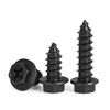 JINGGONG hardened iron cross flange toothed self-tapping screws external hexagonal self-tapping screws with tip and tail pad screws M8*40 (20 pcs) black zinc