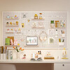 Wenye and Shidong hole board wall wall storage rack dormitory display rack hanging board study desk organization and storage partition rack free metal hook white shopkeeper model damaged replacement