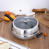 COOKER KING heightened pot lid household thickened stainless steel tempered glass pot lid wok steamer lid glass lid universal thickening and height 36 cm all steel can stand please measure