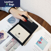 Ye Yu ins new Korean style square small wallet women's short folding simple fashion women's card holder mini coin purse 30% off - black (square buckle)