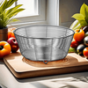 GIOIO304 stainless steel non-magnetic fruit basket for draining round solid thick living room special for washing vegetables free shipping clearance food grade 25.5 cm extra large non-magnetic hollow drain fruit basket