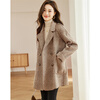 Shangjing Wool Coat Women's 25 Winter New Women's Suit Collar Plaid Contrast Color Wool Double-sided Wool Coat Top Women