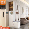Ye Yu Qingshe solid wood entrance cabinet shoe cabinet integrated simple multi-functional living room entrance partition cabinet wine cabinet shoe stool storage cabinet goods upstairs solid wood board self-installation starry sky gray 80cm long left stool + smart sensor light