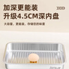 DIKTT German dumpling refrigerator storage box 316L food grade special stainless steel dumpling box crisper water wonton freezer antibacterial 316L steel 2 pieces 1 layer dumpling box 2400ml