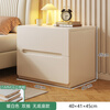 Xiule solid wood ecological board bedside table home bedroom bedside storage rack 2024 new light luxury high-end storage cabinet solid wood ecological board double pump cream white 40cm
