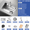 Naita (NTNO) kitchen sink large single sink dishwashing basin integrated basin 304 stainless steel thickened 5.0 embossed wear-resistant slag collecting dishwashing sink Yayin slag collecting large single sink + three-speed pull-out faucet 75*46cm Taiwan-controlled drain - thickened 5.0