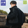 ROMON reversible sherpa jacket men's autumn and winter new jacket men's polar fleece fur one-piece men's thickened khaki XL
