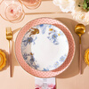 Tao Xichuan CERAMIC ART AVENUE Jingdezhen Ceramic Dinner Bowls and Tableware Sets for Home Glazed Chinese Couple Food Combo Souvenirs Pink Jungle-8 Inch Shallow Plate*1