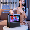 SANSUI W200 karaoke speaker karaoke home KTV singing all-in-one microphone bluetooth audio touch screen smart karaoke machine dynamic lyrics color screen gift black