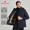 MONTAGUT Winter Men's Down Jacket Hooded Liner Removable 90 Goose Down Warm Jacket Navy 50