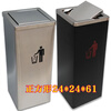 Square stainless steel hotel trash can lobby vertical swing lid large size round outdoor barrel office commercial trash can large square stainless steel swing lid 30*30*61
