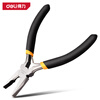 Deli plastic handle mini wire pliers high carbon steel vise multifunctional flat nose pliers wire cutting pliers 4.5 inches