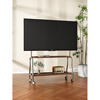 Aoyanlai removable stainless steel TV stand 4375 inches with wheels for home use stainless steel + walnut color single layer_crystal wheel