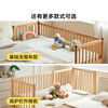 Lin's home solid wood splicing bed children's bed crib toddler fence bed widening and heightening guardrail frame LH271A1 wood color guardrail style bed 0.6m x 2.0m bed + 0 glue net smell brown mat (5cm)
