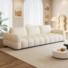 Baifumei Chenil fabric modern simple living room home sofa marshmallow puff cloud straight sofa 2025 new model three people 2.1 meters 80cm wide 30% selection - cat claw flannel - violet sponge + latex cushion