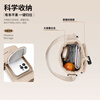POLO lightweight single shoulder crossbody bag for men and women daily commuting mobile phone bag portable water cup bag cycling sports small shoulder bag apricot color