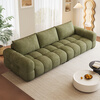 Baifumei Chenil fabric modern simple living room home sofa marshmallow puff cloud straight sofa 2025 new model three people 2.1 meters 80cm wide 30% selection - cat claw flannel - violet sponge + latex cushion