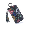 Ye Yu Key Bag Women's Genuine Leather Large Capacity Ethnic Style Painted Card Holder All-in-One Multi-Function Coin Purse Exquisite Small Cowhide Gold Rose