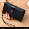 VUNIQSON brand wallet women's niche design genuine leather small bag temperament long leather wallet handbag antique yellow