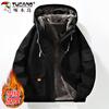 Woodpecker (TUCANO) Jacket Men's Winter Velvet Thickened Hooded Jacket Loose Warm Workwear Jacket Casual Men's White XL