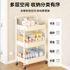 Quanpinwu Trolley Kitchen Storage Rack Floor-standing Mobile Foldable Snack Rack Wheeled Storage Rack Free Installation Storage 3W