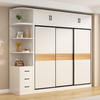 Muyansen package installed solid wood wardrobe home bedroom large wardrobe with sliding door simple storage furniture storage cabinet storage cabinet 200CM main cabinet + top cabinet + side cabinet