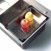Complete 304 stainless steel kitchen sink drainage basket thickened rectangular fruit plate 304 round hole 33.5X21