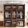 Yuanshengchen black walnut solid wood wardrobe household modern oversized storage cabinet simple double-door wardrobe one door to top four-door wardrobe