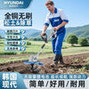 HYUNDAI Korea modern electric scarifier lithium battery micro tiller soil tiller small agricultural household rotary tiller clearing land and weeding Lithium battery scarifier rotary tiller 6.0 dual electric + weeding wheel Fortune 500 Korean Hyundai official authentic product