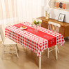 Tablecloth new European style waterproof and oil-proof no-wash dining table coffee table table mat home tablecloth Good Luck Plaid-Green (Thin Style) 137*137cm