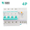 Tianzheng Electric leakage protector 1P+N household main gate air switch with leakage protection air conditioner 4p 100A